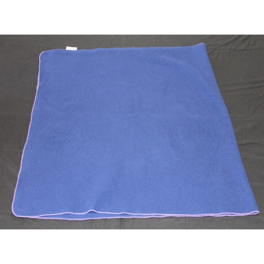 Lot of 2 Hawaiian Airlines Fleece Travel Blankets Purple Airplane Airline
